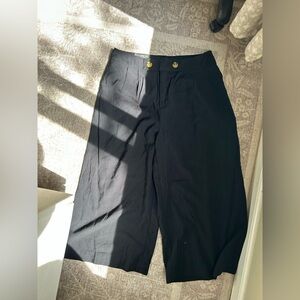 High Waisted, Wide-Leg Cropped Dress Pants
